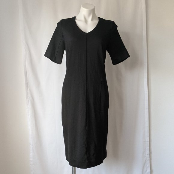cabi ▪ black ponte classic claire sheath dress - Picture 2 of 14